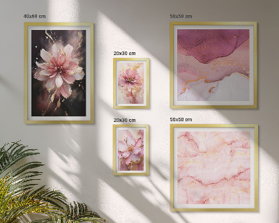 Set di 5 quadri Composizioni floreali rosa