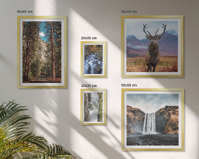 Set di 5 quadri Paesaggi, cascate, natura