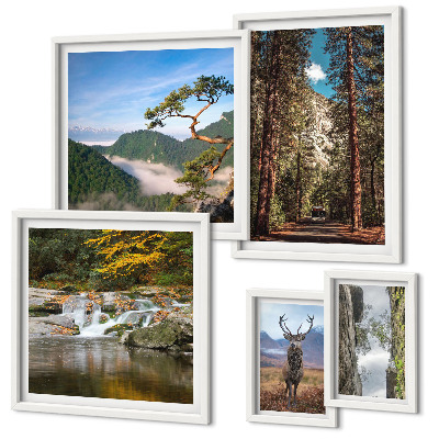Set di quadri incorniciati Paesaggi montani e natura selvaggia