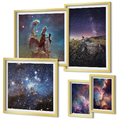 Set di quadri incorniciati Paesaggi cosmici delle galassie