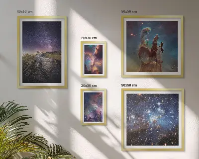 Set di quadri incorniciati con paesaggi cosmici delle galassie