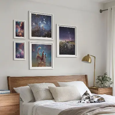 Set di quadri incorniciati con paesaggi cosmici delle galassie