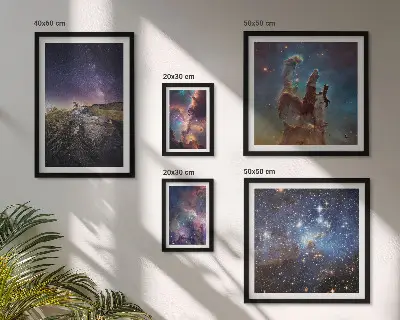 Set di quadri incorniciati con paesaggi cosmici delle galassie