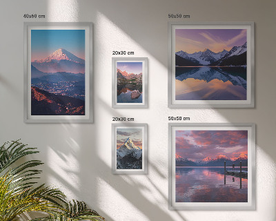 Set di 5 quadri Panorami montani, cime pittoresche