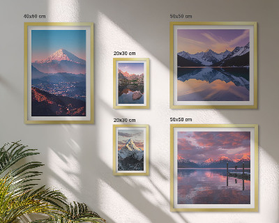 Set di 5 quadri Panorami montani, cime pittoresche