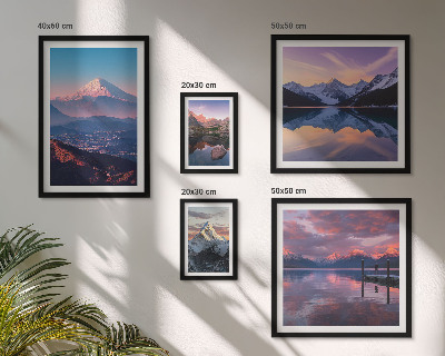 Set di 5 quadri Panorami montani, cime pittoresche