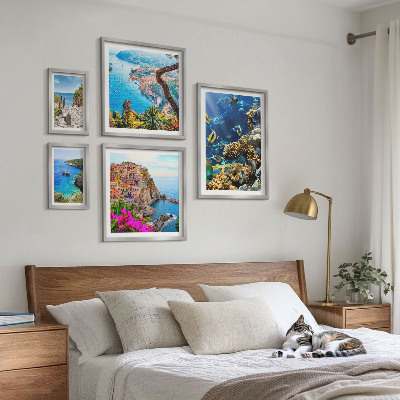 Set di quadri incorniciati Paesaggi marini, pesci, spiagge