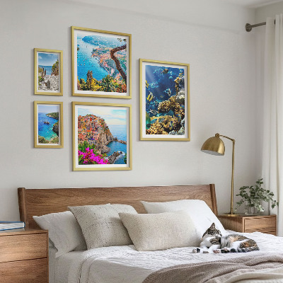 Set di quadri incorniciati Paesaggi marini, pesci, spiagge