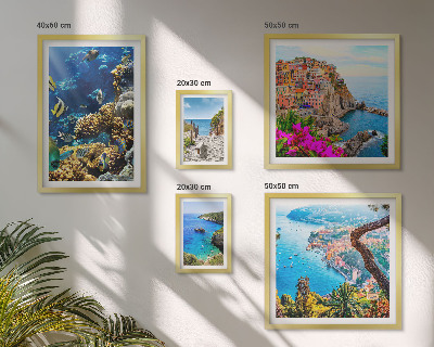 Set di quadri incorniciati Paesaggi marini, pesci, spiagge