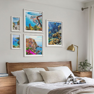 Set di quadri incorniciati Paesaggi marini, pesci, spiagge