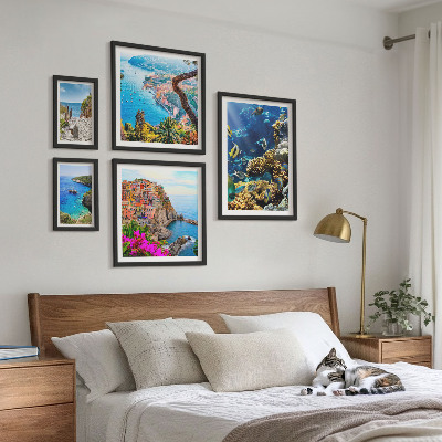 Set di quadri incorniciati Paesaggi marini, pesci, spiagge