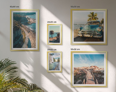 Set di 5 quadri Paesaggi, viaggi, automobili, natura