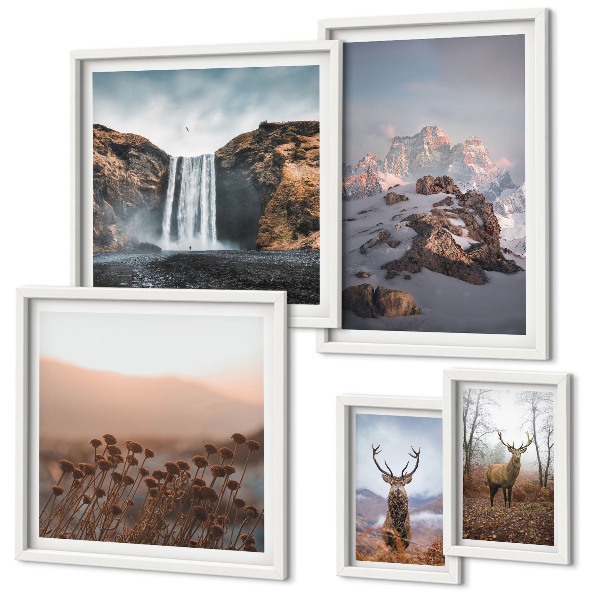 Set di quadri incorniciati Paesaggi montani e animali selvatici