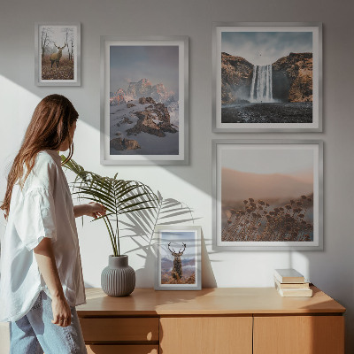 Set di quadri incorniciati Paesaggi montani e animali selvatici