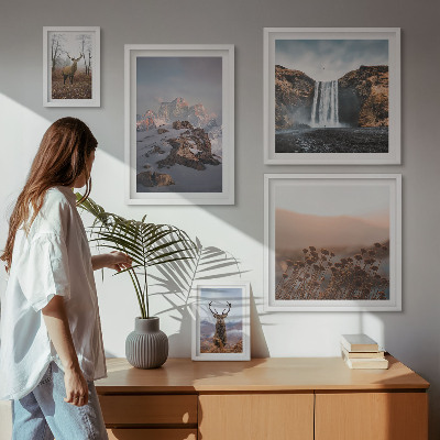 Set di quadri incorniciati Paesaggi montani e animali selvatici