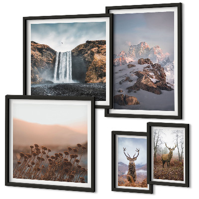 Set di quadri incorniciati Paesaggi montani e animali selvatici