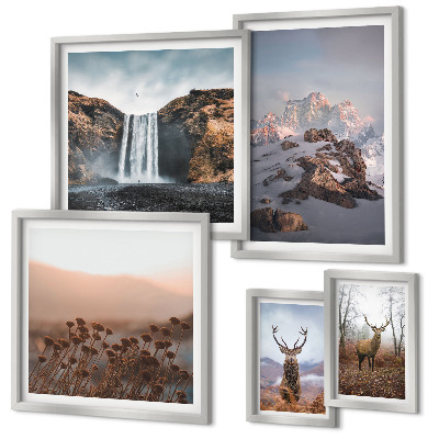 Set di quadri incorniciati Paesaggi montani e animali selvatici