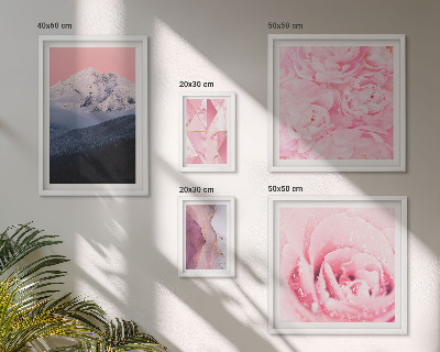 Set di 5 quadri Paesaggi rosa, fiori moderni