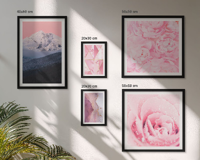 Set di 5 quadri Paesaggi rosa, fiori moderni
