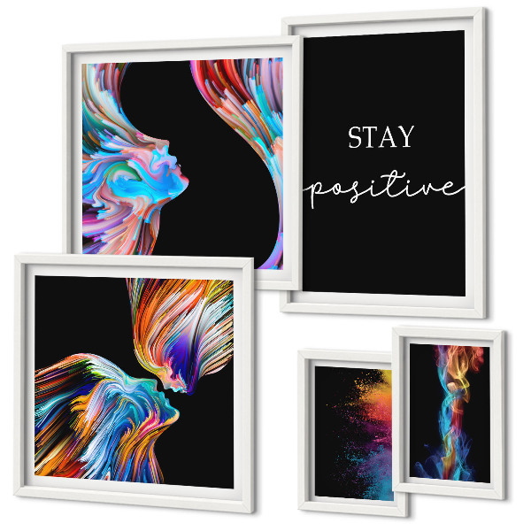 Set di quadri incorniciati Astrazioni positive colorate