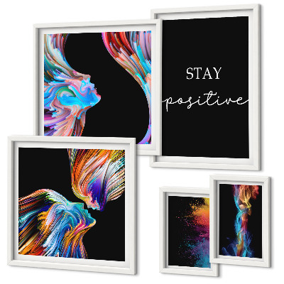 Set di quadri incorniciati Astrazioni positive colorate