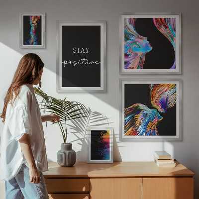 Set di quadri incorniciati Astrazioni positive colorate