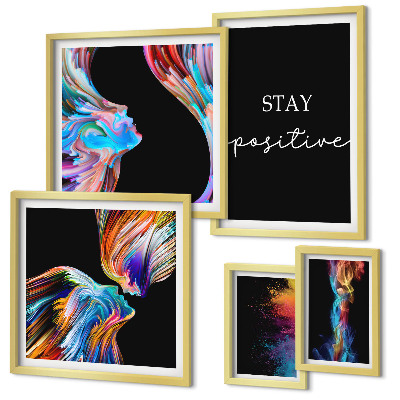 Set di quadri incorniciati Astrazioni positive colorate
