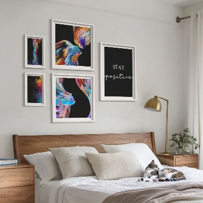Set di quadri incorniciati Astrazioni positive colorate