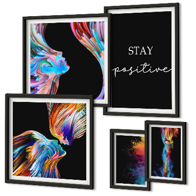Set di quadri incorniciati Astrazioni positive colorate