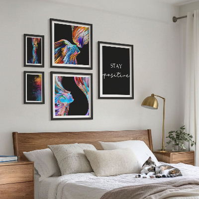 Set di quadri incorniciati Astrazioni positive colorate