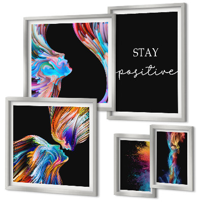 Set di quadri incorniciati Astrazioni positive colorate