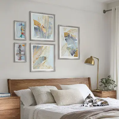 Set di 5 quadri con motivi vegetali moderni