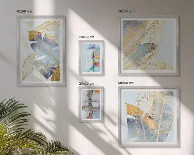 Set di 5 quadri con motivi vegetali moderni