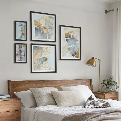 Set di 5 quadri con motivi vegetali moderni