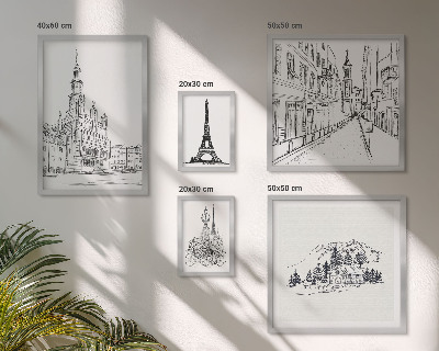 Set di quadri incorniciati Illustrazioni architettoniche eleganti