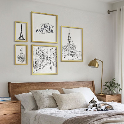Set di quadri incorniciati Illustrazioni architettoniche eleganti