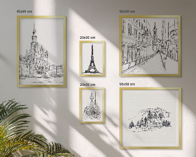 Set di quadri incorniciati Illustrazioni architettoniche eleganti