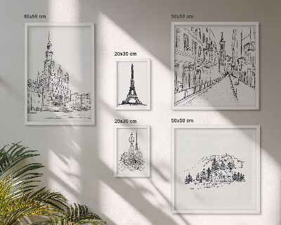 Set di quadri incorniciati Illustrazioni architettoniche eleganti
