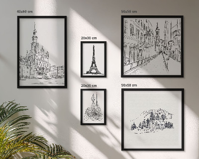 Set di quadri incorniciati Illustrazioni architettoniche eleganti