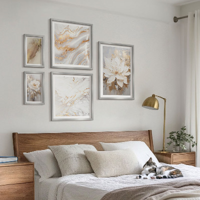 Set di 5 quadri Eleganti composizioni floreali