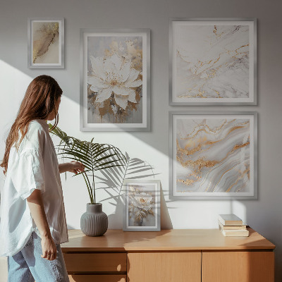 Set di 5 quadri Eleganti composizioni floreali