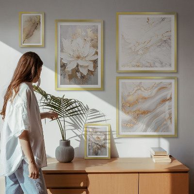 Set di 5 quadri Eleganti composizioni floreali