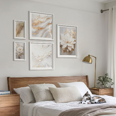 Set di 5 quadri Eleganti composizioni floreali
