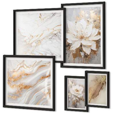 Set di 5 quadri Eleganti composizioni floreali