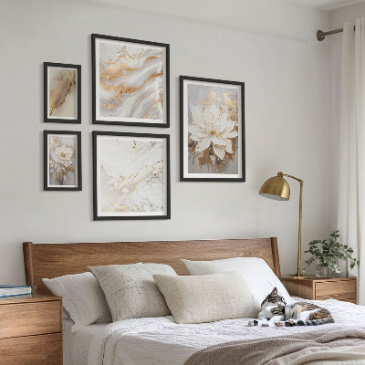Set di 5 quadri Eleganti composizioni floreali