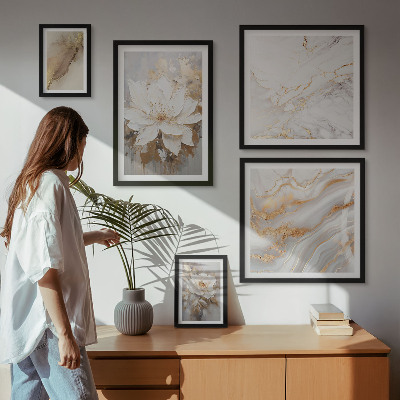 Set di 5 quadri Eleganti composizioni floreali
