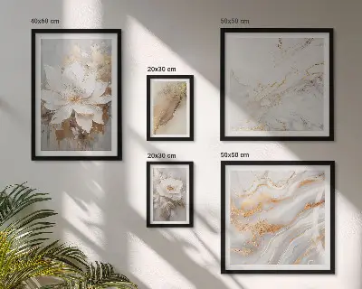 Set di 5 quadri con eleganti composizioni floreali