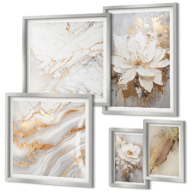 Set di 5 quadri Eleganti composizioni floreali