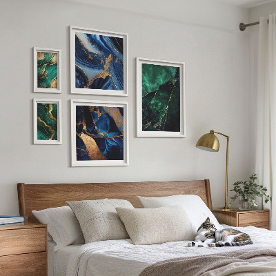 Set di quadri incorniciati Eleganti astrazioni con elementi vegetali