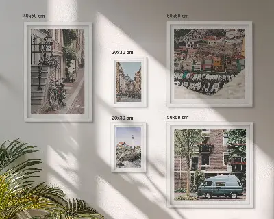 Incantevoli strade ciclabili polittico con cornice